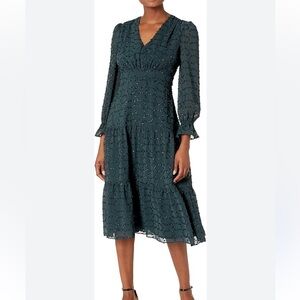 Maggy London Teal Long Sleeve Dress